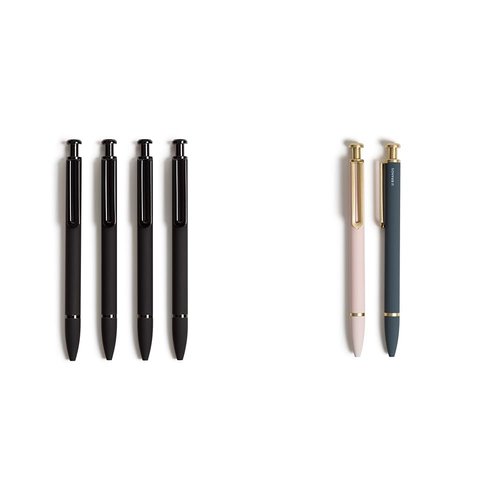 U Brands Soft Touch Midnight Monterey Ballpoint Pens, 1 mm, 4 Count (5136E06-24) & Monterey Soft Touch Ballpoint Pens, Office Supplies, Midnight Black and Blush, Medium Point, 0.7mm, 2 Count
