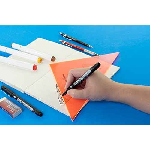 Pacific Arc Drafting Triangle, 18-inch, 45/90 Degrees, Fluorescent Orange