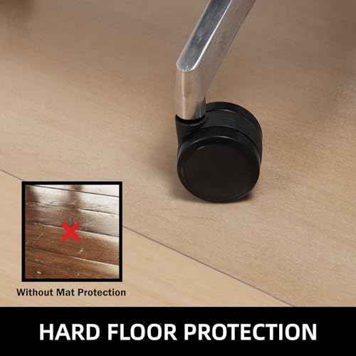 Clear Chair Mat, Tydle 36" x 48" Office Chair Mat for Hard Floors, Plastic Floor Mat for Gaming Chairs, Non-Slip Vinyl Floor Protector Rolling Computer Desk Mat for Home Office (Clear)