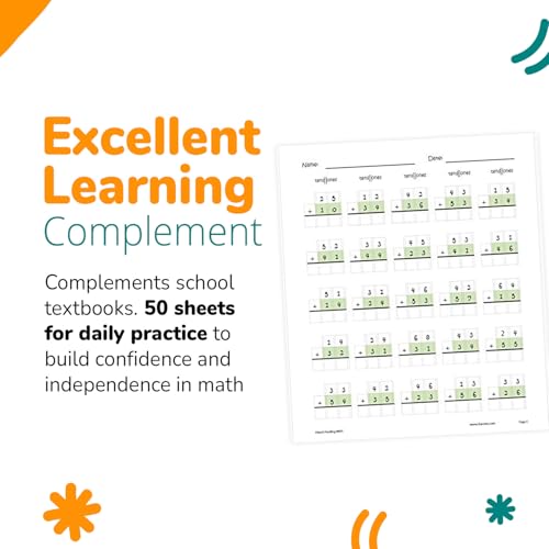 Channie's Double Digit Math Workbook for 1st-3rd Grade - Daily Repetition Practice