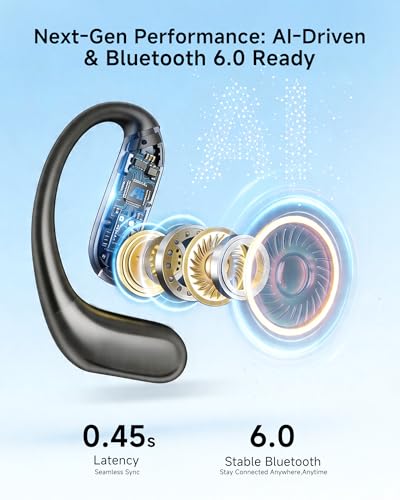 SONQI Space Gray AI Translation Earbuds with 170 Languages, 0.45s Instant Real-Time Translator, Bluetooth 6.0 & Transcription