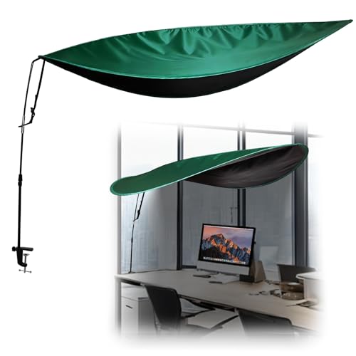 Green 55-Inch Adjustable Office Desk Shade for Overhead Light Glare (CKAGF) - Fits 55IN