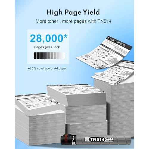 TN-514 TN514 TN-324 TN324 Toner Cartridges Replacement for Konica Minolta Bizhub C258 C308 C368 C454 C458 C554 C558 C658 258E 308E 368E 454E 458E 554E 558E 658E Printer (1-Pack)