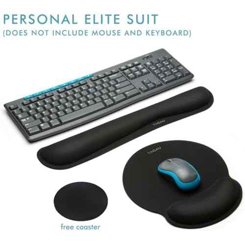 Ergonomic Mouse Pad with Wrist Rest Premium Memory Foam Keyboard and Mouse Wrist Rest Pads Set- for Comfortable Typing &Wrist Pain Relief (Pack of 4)