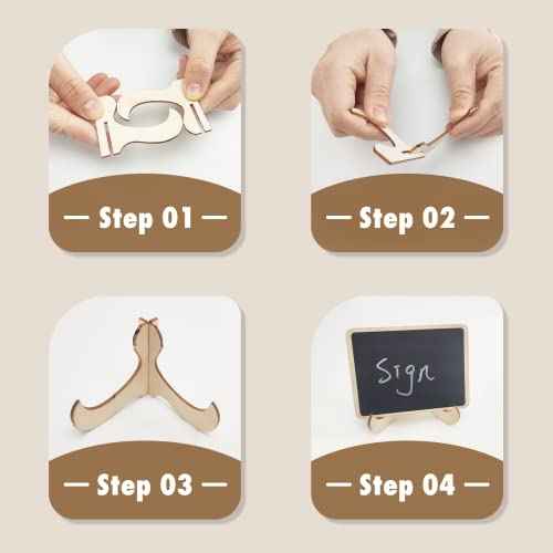 12 Pcs Mini Chalkboard Signs, Small Chalkboard Labels with Easel Stand, Wooden Blackboard for Table Numbers, Food Signs, Wedding Signs, Place Cards and Event Decoration, with 1 Liquid Chalk