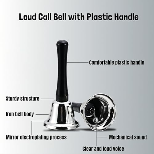 RyanDesign Stainless Steel Hand Bell - Loud Classroom & Reception Signal