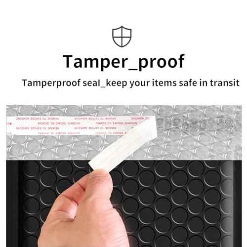 8.5 x 11 Bubble Mailers 50 Pack - Outer Size 9x12 Heavy Duty Black Padded mailer with Self Seal, Waterproof Shipping Envelopes, Bubble Wrap Protection for Ecommerce, Non See Through