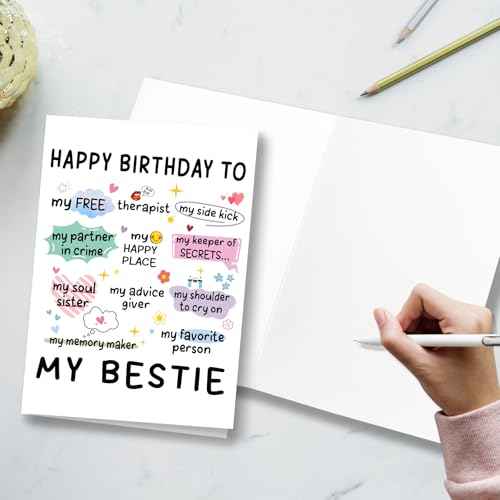 Best Friend Birthday Card, Friendship Cards, Bestie Birthday Card, Birthday Gifts for Bestie | Friend, Funny Birthday Cards for Women | Sister