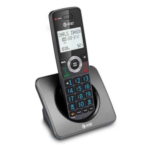 AT&T GL2101 DECT 6.0 Cordless Home Phone with Call Block, Caller ID, Full-Duplex Handset Speakerphone, 2" White Backlit Display, Lighted Keypad (Graphite & Black)