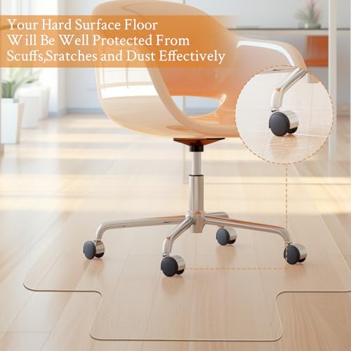 KMAT 36x48 Hard Floor Chair Mat with Lip, Easy Glide Office Desk Floor Protector