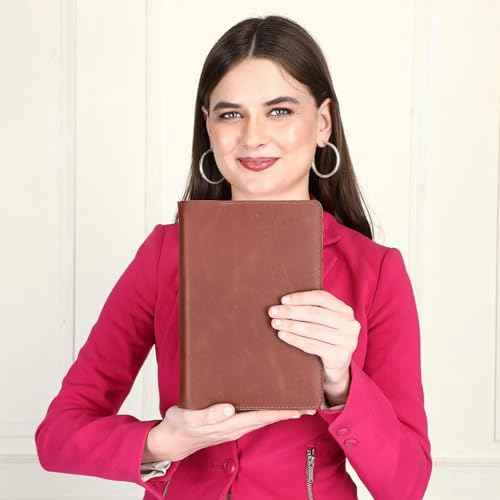 Leather Journal Cover | (5.75"x8.25") Notebook Medium A5 | Refillable Cahier | Leather Bound Journal cover for Travelers Writers | Gift for Anyone :: Tan