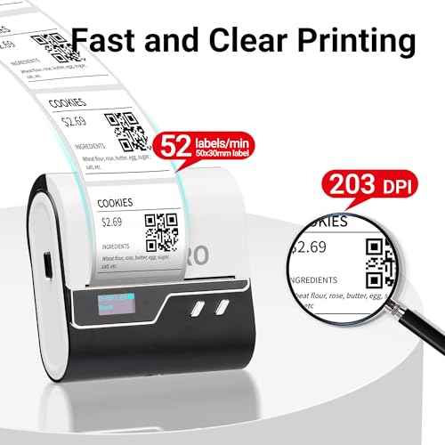 ORGBRO Z3 Label Maker Machine with Tape, 2-3 Inch Bluetooth Thermal Label Printer, Portable Sticker Printer for Small Business Office Home Organization Barcode Address, Compatible with Phones & PC