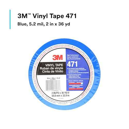 3M Vinyl Tape 471, Blue, 2 in x 36 yd, 5.2 mil