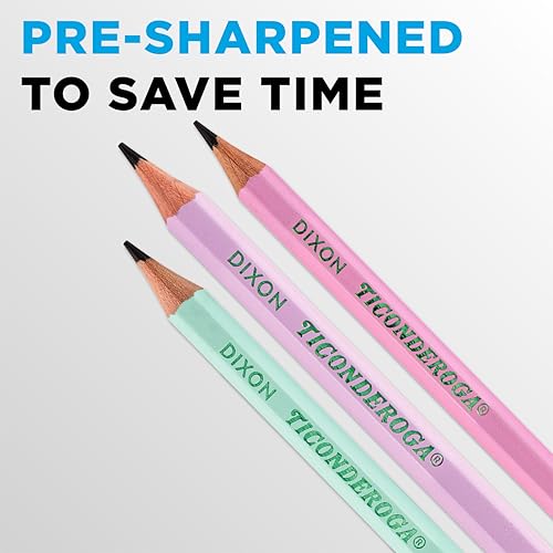 Ticonderoga Pre-Sharpened #2 HB Pastel Colored Pencils 10 Count - Soft Lead