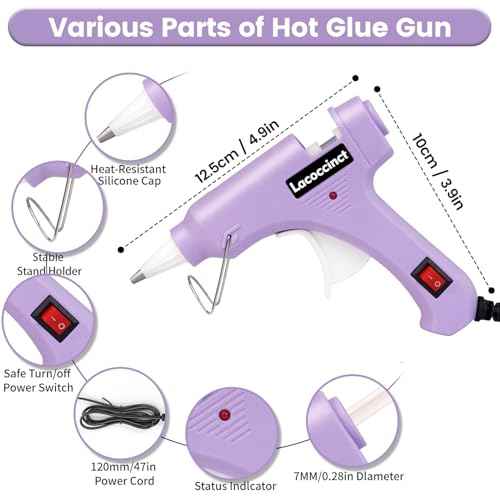 Hot Glue Gun, Mini Hot Glue Gun Kit with 30 Glue Sticks, Fast Preheating Hot Melt for School Crafts DIY Arts and Quick Home Repairs, 20w Light Purple