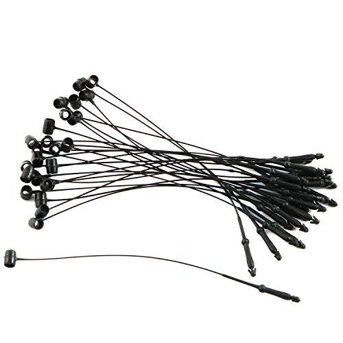 DZS Elec 2000pcs Black Plastic Hang Tag Snap Fasteners 3" Round-Head Pins