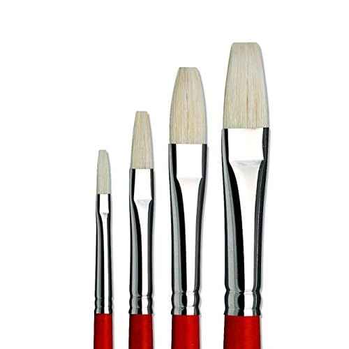 da Vinci Brushes 5023 Maestro 2 Hog Bristle Flat (Sizes 2,4,6,8) Artist Brush Set, Black 4