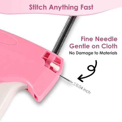 Stitch Gun for Clothes,Includes 6 Mini Needle,5000 Pcs Micro Fasteners(2500 White & 2500 Black) Stitch Gun,Quick Clothing Fixer,Stitchy Sewing Kit Tag Gun,Retail Tagging Gun for Clothing