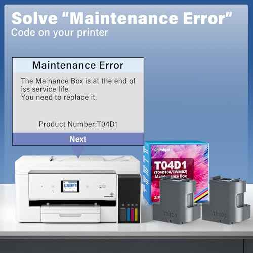 T04D1 T04D100 Ink Maintenance Box Compatible for ET-15000 ET-3850 ET-4850 ET-3760 ET-4750 ET-3750 ET-4760 ET-3710 ET-5150 ET-3830 ET-2980 ET-2988 ET-M1000, TO4D1/TO4D100/04D1/EWMB2