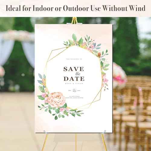 Easel Stand for Sign 63'' Art Easels for Display Wedding Welcome Poster Stand Portable Floor Metal Easel Gold 2 Pack