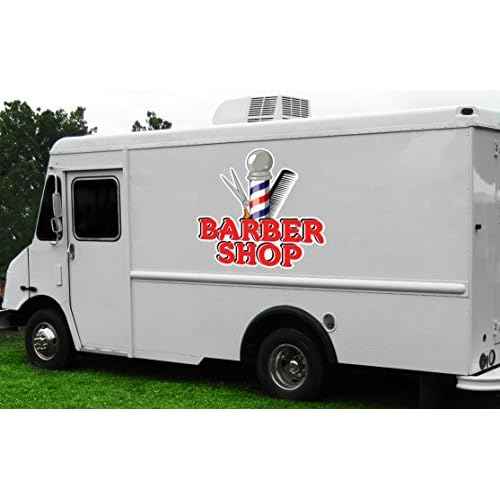 Barber Shop 36" Concession Decal Sign cart Trailer Stand Sticker Equipment