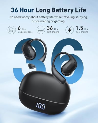 BNARQP Wireless Earbuds with 36H Battery, Bluetooth 6.0, IPX5 Waterproof, AI Real-Time Translation for Travel & Sports