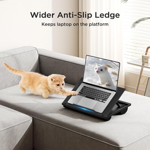 HUANUO Black Adjustable Laptop Desk with 8 Tilt Angles for 15.6" Notebook