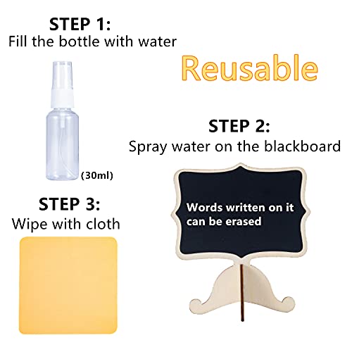 Reusable 20 Pcs Mini Chalkboard Signs with Easel & 12 Water-Based Chalks