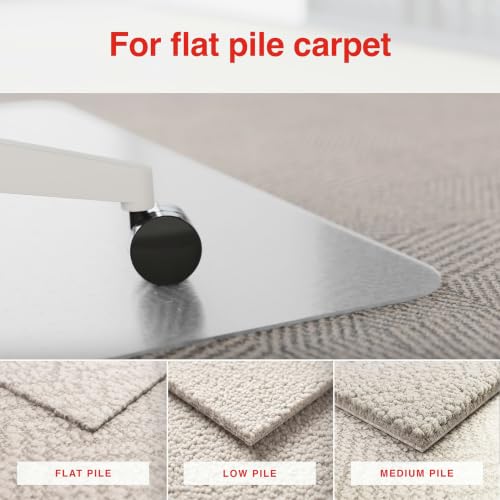 Staples Clear Office Chair Mat with Lip for Flat-Pile Carpet 45 x 53 inches - GREENGUARD Gold Certified