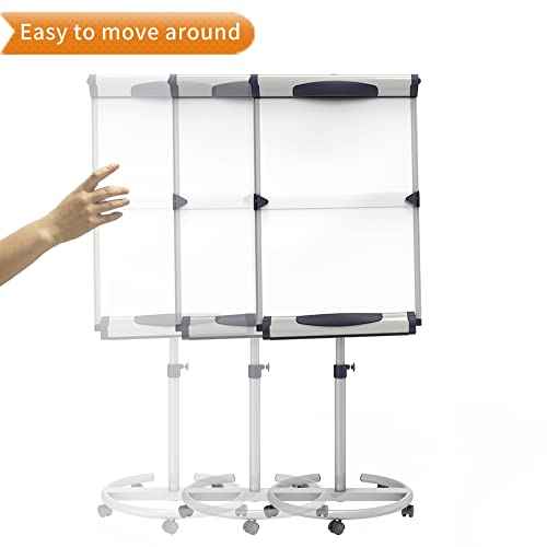 VIZ-PRO Dolphin Magnetic Mobile Whiteboard/Flipchart Easel, 28 X 40 Inches