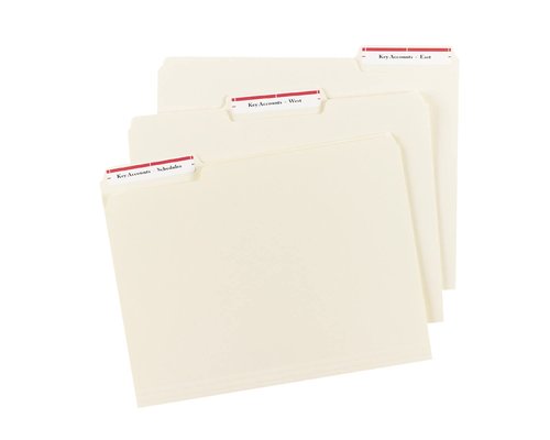 Avery TrueBlock File Folder Labels, 2/3" x 3-7/16", 1,500 Printable Labels, White/Red, Permanent (5066)