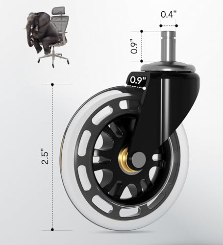 FlexiSpot 5-Pack Heavy-Duty Office Chair Casters 3" Replacement Wheels