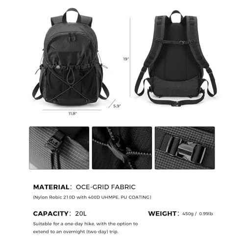 Lightweight Backpack, 14 Inch Casual Laptop Backpack for Men and Women Waterproof DayPack Bag Small Everyday Carry Bag for Travel, Work (Black)