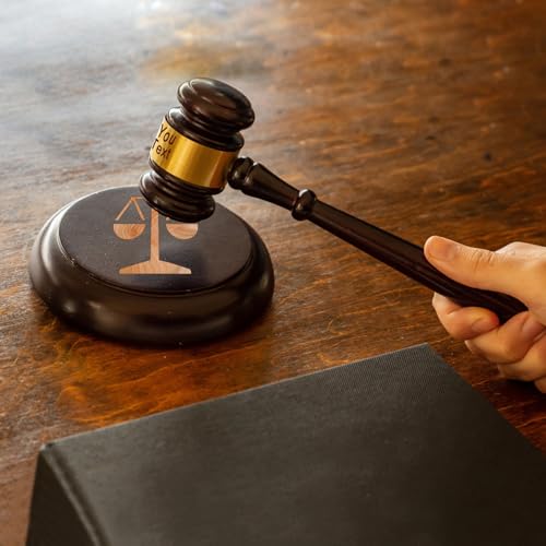 Personalized Wooden Gavel and Sound Block Set for Judges & Lawyers