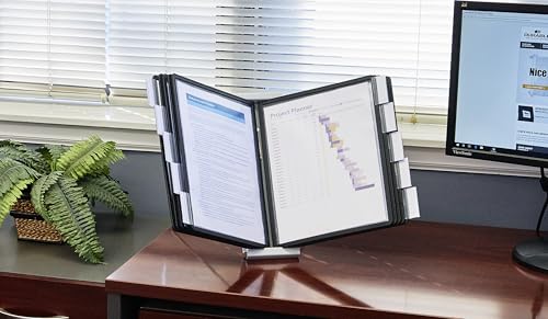 Durable Desktop Reference System 10 Double-Sided Black Letter Size 13.78"x13.78"x3.35"