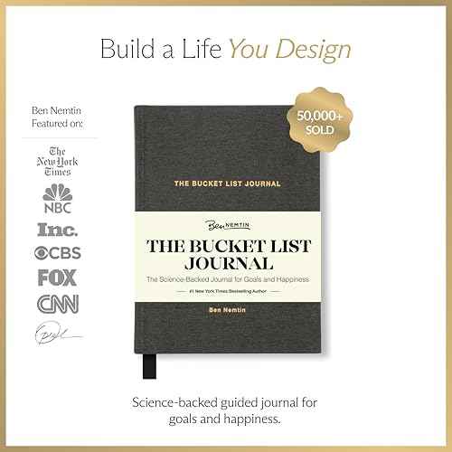 The Bucket List Journal Ben Nemtin Science-Backed Guided Journal for Goals & Happiness, 1 Pack
