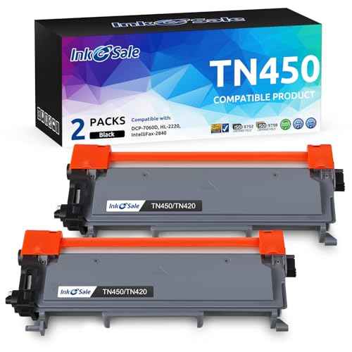 INK E-SALE Compatible Toner Cartridge Replacement for High Yeild Brother TN450 TN420 (Black, 2-Pack),for use with Brother HL-2270dw MFC-7360n DCP-7065dn IntelliFAX-2840 Printer