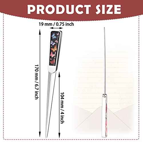 Chuangdi 4 Pieces Letter Opener Knife Stainless Steel Envelope Openers Lightweight Mail Opener Tool Slitters Letter Knives for Office Home School Supplies (Vintage Style)