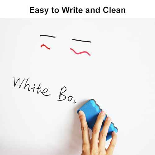 DEVELOP Magnetic White Board Dry Erase, 32 x 44 Inch, Dry Erase Board Aluminum Frame for Wall, Hanging Whiteboard with Detachable Marker Tray for Planning, Kitchen, Memo, School, Home, Office