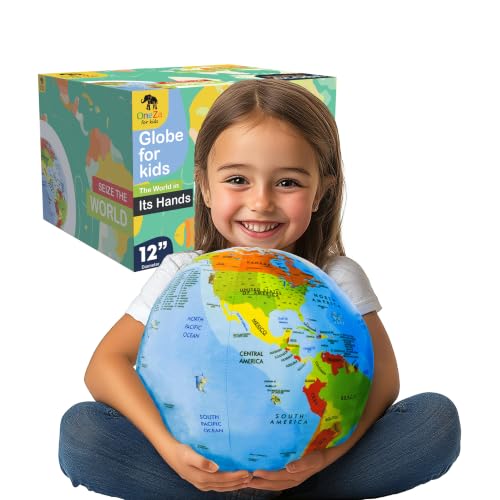 12-Inch Kids Soft World Globe for Learning & Geography Play
