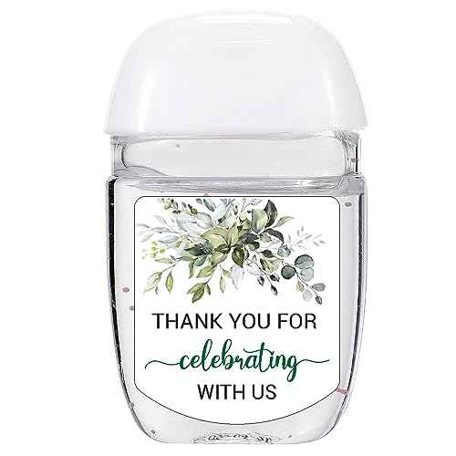 36 Hand Sanitizer Labels Thank You Wedding Favor Stickers, Labels for Weddings, Bridal Showers, Birthdays, Parties, Baby Showers. Not Contain Hand Sanitizer.