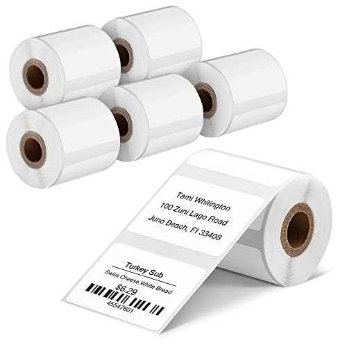1380 pcs Phomemo Label Set, Adhesive Stickers Paper, Premium Multipurpose Thermal Printer Label 230 Pcs/Roll, 6 Rolls,Compatible with M110/M220/M108/ M250/ M260/M120/M200/M221/M150, Black on White