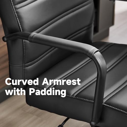 Office Desk Chair Leather, Conference Room Chairs with Wheels, Modern