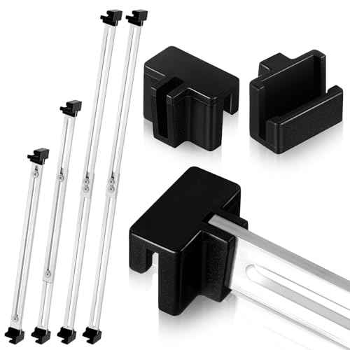 12 Pcs Metal Adjustable File Cabinet Rails Set Include 8 Hanging File Rail Clips 4 Cabinet Dividers Bars Suitable for Cabinets with Drawer Thickness Less Than 1/8 Inch(Silver,10-18 Inch)