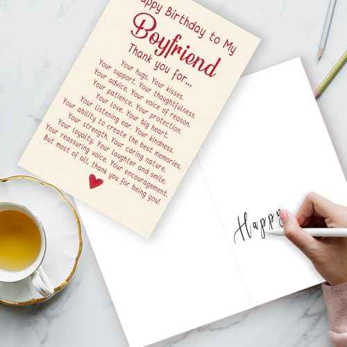 Happy Birthday Card & Gifts for Boyfriend,Funny Birthday Card for Boyfriend,Romantic Birthday Gifts for BF,Happy Bday Card
