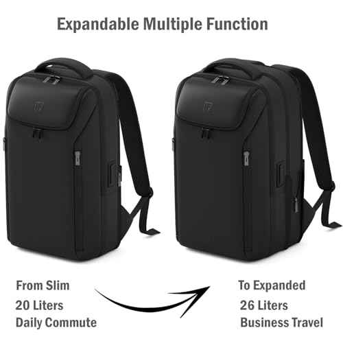Expandable Travel Backpack, Business Laptop Backpack,Commute Backpack with USB Charging Port fit 15.6 Inch Laptop
