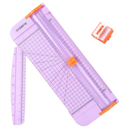 Purple A4 Paper Cutter 12 Inch Trimmer with 2 Replacement Blades & Safety Guard