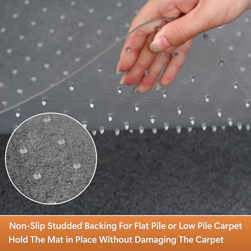 Office Chair Mat for Carpets - 30¡± x 48¡± Clear Carpet Chair Mats for Low Pile Carpeted Floors Home Office, Studded Floor Mat for Office Chair on Carpet