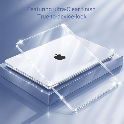 MOSISO Crystal Clear MacBook Air 13-Inch Case Compatible with M2 M3 M4 M5 Models