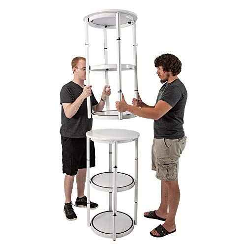 Vispronet Portable Display Case Set ? Includes 2 Stackable Showcase Counters with Collapsible Twist Designs, 16 Transparent Plastic Panels, and 2 Storage Bags